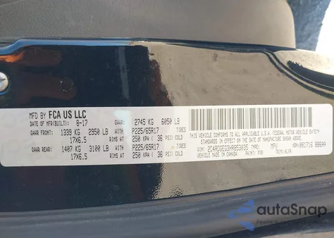 2017 Dodge Grand Caravan Gt z USA, uszkodzony, nr VIN 2C4RDGEG3HR853035